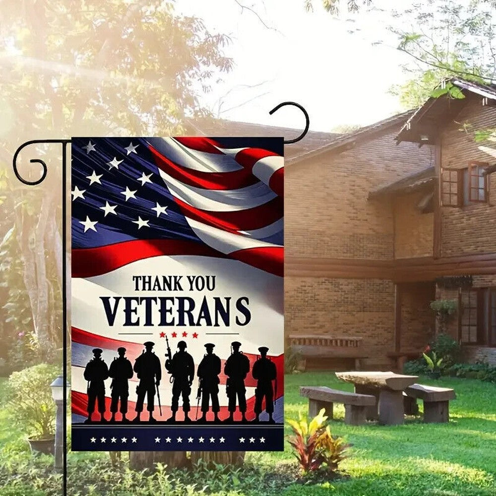 Thank You Veterans Garden Flag Double-Sided 12" x 18" NEW! Home & Garden:Yard, Garden & Outdoor Living:Décor:Flags Style Your Walls